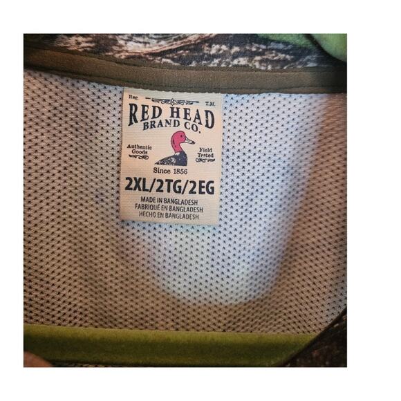 RedHead Grid Lite Quarter Zip 2XL Long-Sleeve Green Camouflage Mens wicking cool - Picture 3 of 10